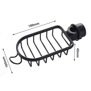 Étagère de Douche <span class=keywords><strong>D</strong></span>étachable Fonctionnelle et Robuste Noire et Argentée, Sans Perçage, pour Cuisine et Salle de Bain, <span class=keywords><strong>en</strong></span> Métal, <span class=keywords><strong>En</strong></span> Stock - Product Image 2