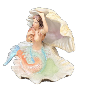 <strong>Mermaid</strong> in <strong>Seashell</strong> Figurine for Ocean Fantasy Decor - Product Image 1