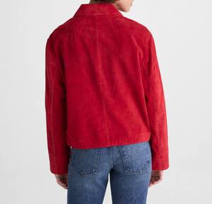 Veste tissée à simple boutonnage, coupe ample, imperméable et coupe-vent, en daim avec doublure en coton, pour l'automne - Product Image 5