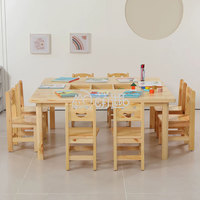 Moetry Grand casier de rangement de table rectangulaire en bois de finition naturelle pour l'école pour la garderie préscolaire