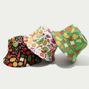 Chapeau de soleil de plage printemps-été, motif fruits et légumes, chapeau de pêcheur tendance pour femme et fille, chapeau bob réversible mignon pour l'extérieur - Product Image 6