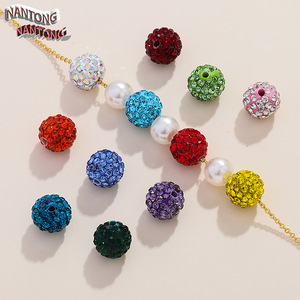 ลูกปัดคริสตัลทรงกลมขนาด 10 มม. จากหนานทง สีสันสดใส รูเจาะทะลุ สำหรับงาน DIY เครื่องประดับ สายคล้องโทรศัพท์ สร้อยข้อมือ และตัวคั่น - Product Image 2