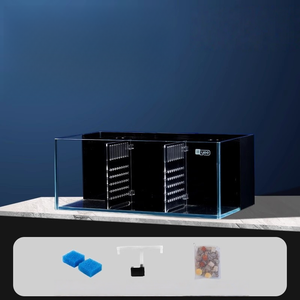 Mini-desktopaquarium Achterfilter Dimbare verlichting Uniek decor Lichtgewicht glas voor op kantoor Thuis Eenvoudig te installeren Ruimtebesparend - Product Image 3