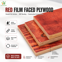 Contreplaqué de coffrage filmé rouge, imperméable, multicouche, pour la construction de dalles et de ponts