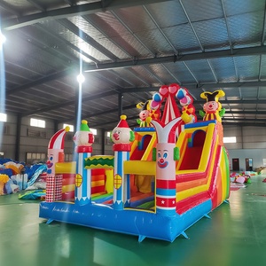 Parc d'attractions Heavy Duty 0.55mm PVC Château gonflable de rebond Parcours d'obstacles de qualité commerciale Ventilateur à double glissière inclus - Product Image 3