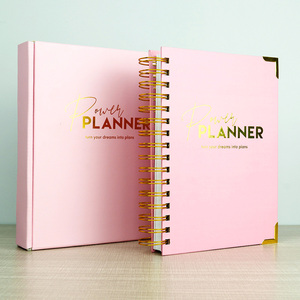 Agenda/Diario/Planificador Personalizado con Logotipo <span class=keywords><strong>2022</strong></span> <span class=keywords><strong>2023</strong></span> A5 Rosa Espiral Semanal y Mensual para Manifestación de Objetivos - Product Image 3