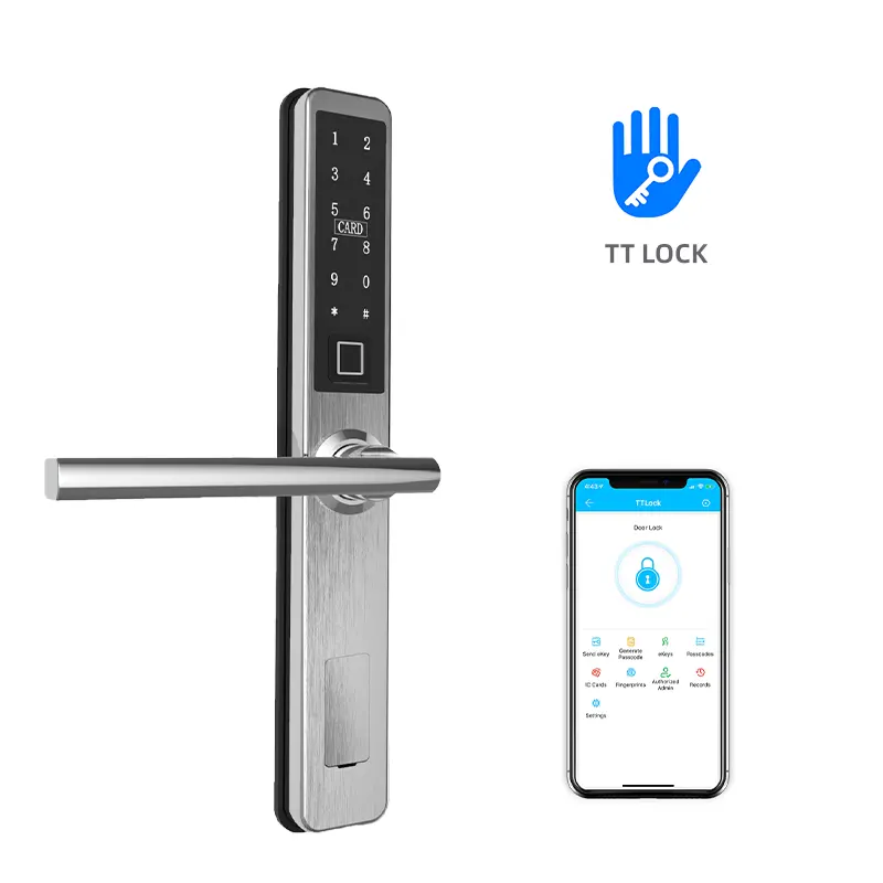 smart door lock for sliding glass door smart blue tooth key card fingerprint door lock
