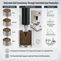 Instrument numérique de mesure des limites de liquidité du sol, testeur à double cône 76g 100g pour laboratoire de contrôle qualité routier