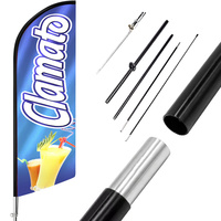 Banderoles promotionnelles personnalisables en polyester grand format pour l'extérieur, avec mâts en aluminium, imprimées numériquement pour les événements sportifs, les événements corporatifs et les usages sur la plage.