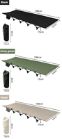 Lit de camping pliable léger et portable, design moderne, en aluminium, pour l'extérieur, capacité maximale 150 kg