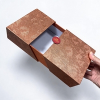 Boîte à tiroir vintage gaufrée de luxe, écologique et réutilisable, pour emballage cadeau et artisanat, boîte rigide haut de gamme, OEM ODM