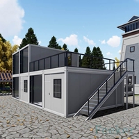 Maisons de villa flottantes en acier, maisons modulaires illuminées, en forme de grands chiffres, à vendre