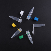 Tubes à centrifuger coniques jetables du fond 1.5ml de chapeau orange bleu jaune rouge matériel de pp micro