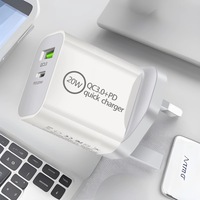 Adaptateur de charge rapide PD multi-ports USB-A et USB-C de haute qualité 20W pour téléphones mobiles, écouteurs, lecteurs MP3/MP4