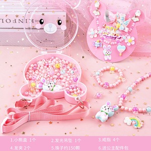 Giocattoli di perline per bambini fai da te scatola regalo con perline a testa di orsetto per ragazza giocattoli Puzzle fatti a mano Set di braccialetti di perline per bambini - Product Image 6