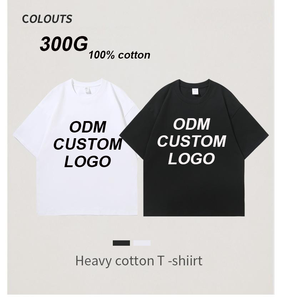 Camiseta Ecológica Personalizada para Hombre, Modelo 2026, 32S, Hilo Doble, 300G, 100% Algodón Tejido, Hombros Caídos, <span class=keywords><strong>Manga</strong></span> Corta, con Logotipo ODM - Product Image 1