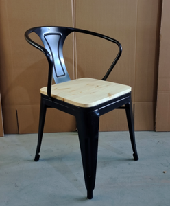 Eettafel En Stoelen Met Houten Stop Restaurant Dinersets Staal Ijzer Zwart <span class=keywords><strong>Tolix</strong></span> Eetkamerstoel En Tafel Voor Evenementen - Product Image 6