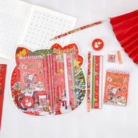 Ensemble de papeterie de noël règle gomme crayon cahier cahier d'école personnalisé ensemble de papeterie Kawaii pour les enfants