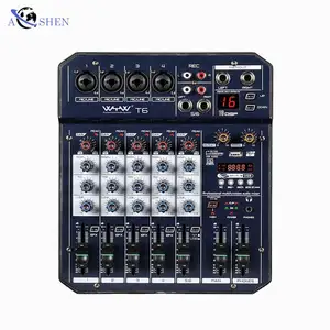 Small Weight 6 channels Mixer Mini Audio Mixers For DJ Musical Instrument online Livestream Video Recording