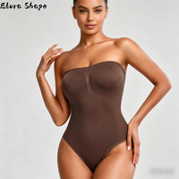 2026 Sous-vêtement gainant sans bretelles et sans couture pour femme, amincissant, avec contrôle du ventre, sans manches, coupe haute, string, gaine amincissante pour la taille