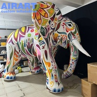 Éléphant gonflable décoratif d'extérieur, éléphant gonflable lumineux à LED pour exposition