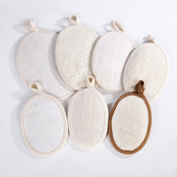 Éponges exfoliantes en luffa naturel et tissu éponge pour le corps, pour la douche et le bain