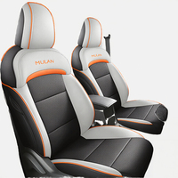 Pour MG 4 MG4 EV MULAN Kits intérieurs personnalisés Housses de siège de voiture en cuir de luxe 5 pièces Ensemble complet Coussin avant arrière