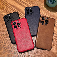 Coque arrière souple en cuir de protection pour iPhone 17 16 15 14 13 12 Pro Max 11