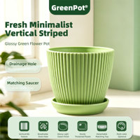 Pot Bunga Plastik PP Modern Ukuran Besar Bentuk Bulat dengan Lubang Drainase Tahan Lama Kapasitas 2.09L Model S-170 untuk Penggunaan di Rumah