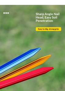 Essential <b>Camping</b> Tent <b>Pegs</b> & Mallets Aluminum Stake Accessories for Outdoor Tent & Tarp - Product Image 4