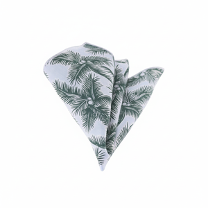 Pañuelo de cuello de bolsillo con estampado de hojas hawaianas azul hielo sobre verde para hombre - Product Image 2