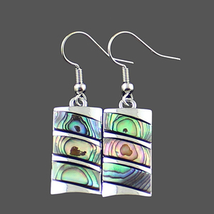 Vỏ Tự Nhiên Bông Tai Sọc Hình Chữ Nhật Paua Bào Ngư Vỏ Hình Học Dangle Bông Tai Cho Phụ Nữ Giản Dị Đồ Trang Sức - Product Image 4