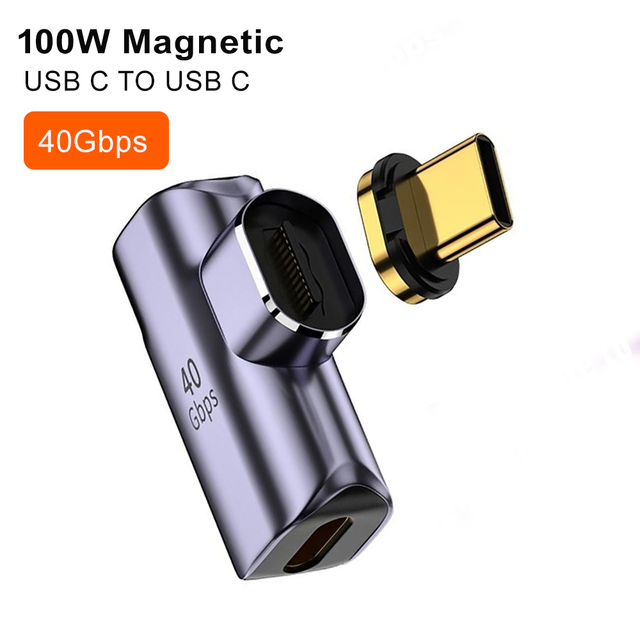 USB C to USB C Magnetic Adapter 24 Pins Type C Connector Support USB4.0 PD 140W Chargeing USB4 40Gb/s Data Transfer 8K Video