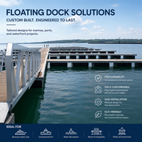 Cubes de ponton flottant en HDPE, directement de l'usine, plateforme en plastique pour piscine, jet ski, quai, accessoires de marina, 350 kg/m