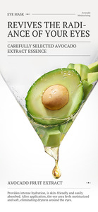 Masque au collagène d'avocat Gel hydratant naturel patchs pour les yeux supprimer les cernes Anti-âge sac masque pour les yeux - Product Image 6