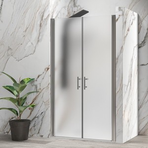 Kamalu moderno 125 cm berlina porta doccia con 200h altezza KSAL2800AI vetro temperato e telaio in alluminio per il bagno - Product Image 1