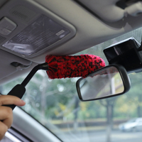 Brosse à roues incurvée en laine synthétique de 17 pouces pour le detailing automobile, sans métal, sans rayures et résistante aux produits chimiques, outil de lavage de voiture