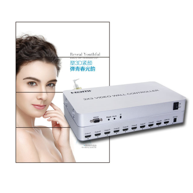 9 Channels 3x3 HDMl Video Wall Controller Support Max.9displays