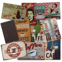 Plaque métallique Vintage pour café, panneaux en étain, 20cm X 30cm, décoration murale rétro pour salon, Bar, café, cuisine, maison, Restaurant
