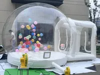 Tente dôme gonflable événements fête d'anniversaire maison pleine d'entrain maison à bulles base de saut matériau PVC blanc taille personnalisable intérieur