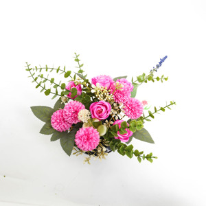 <span class=keywords><strong>Fleurs</strong></span> artificielles en soie personnalisées bon marché en gros pour cimetière, chrysanthème en pot, rose pour la décoration des tombes - Product Image 2