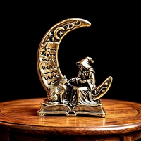 1 pièce Nouvelle Statue de Sorcière Lune en Laiton, Ornement de Bureau en Cuivre, Vente en Gros