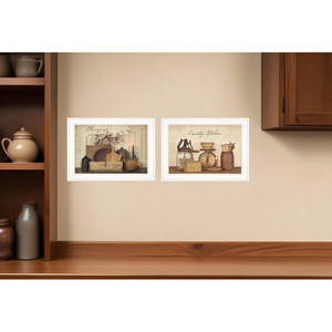 HMS Set di due stampe artistiche da parete a lume di candela e fiori 1 bianco incorniciato dipinti floreali - Product Image 1