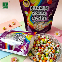 Approvisionnement direct usine OEM Bonbons durs lyophilisés halal aux saveurs de fruits pour enfants, en boîte, assortiment multicolore, snacks pour enfants