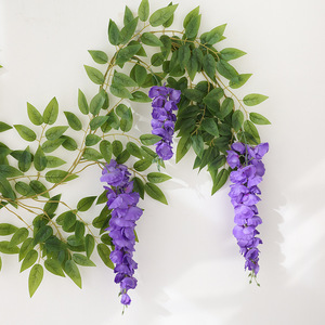 Guirnalda de Flores Artificiales de Glicinia Qingxu, Enredadera de Seda en Morado, Rosa, Amarillo, Azul y Blanco, Decoración para Colgar en la Pared, Techo o Cubrir Tuberías - Product Image 3