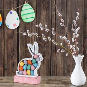 Huevos de Conejo de Madera Hechos a Mano con Impresión Personalizada, Decoración de Pascua, Letrero de Bendiciones para Interiores Estilo Rústico, Modelo 001 de Arunachal Pradesh - Product Image 6