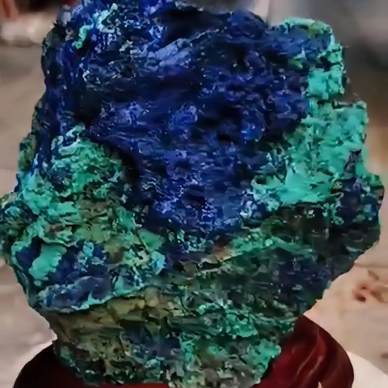 Spécimen minéral de malachite bleue azurite naturelle de haute qualité pierre précieuse chessylite brute brute pour l'artisanat folklorique