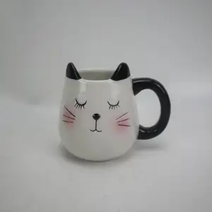 Tazas de café personalizadas con Forma de cara de animal 3d, de cerámica, bonitas