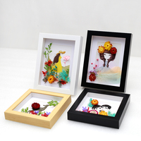 Petit cadre photo 4x6 5x7 6x8 pouces, design profond, en PS, blanc, noir, aspect bois naturel, pour table ou mur