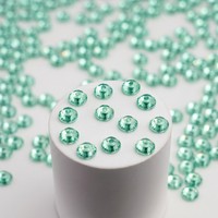 Perles de strass Radiant en chrysolite de 5 mm avec dos plat et trou central, en résine époxy, à coudre, pour la fabrication de bijoux, de chapelets et la confection de vêtements